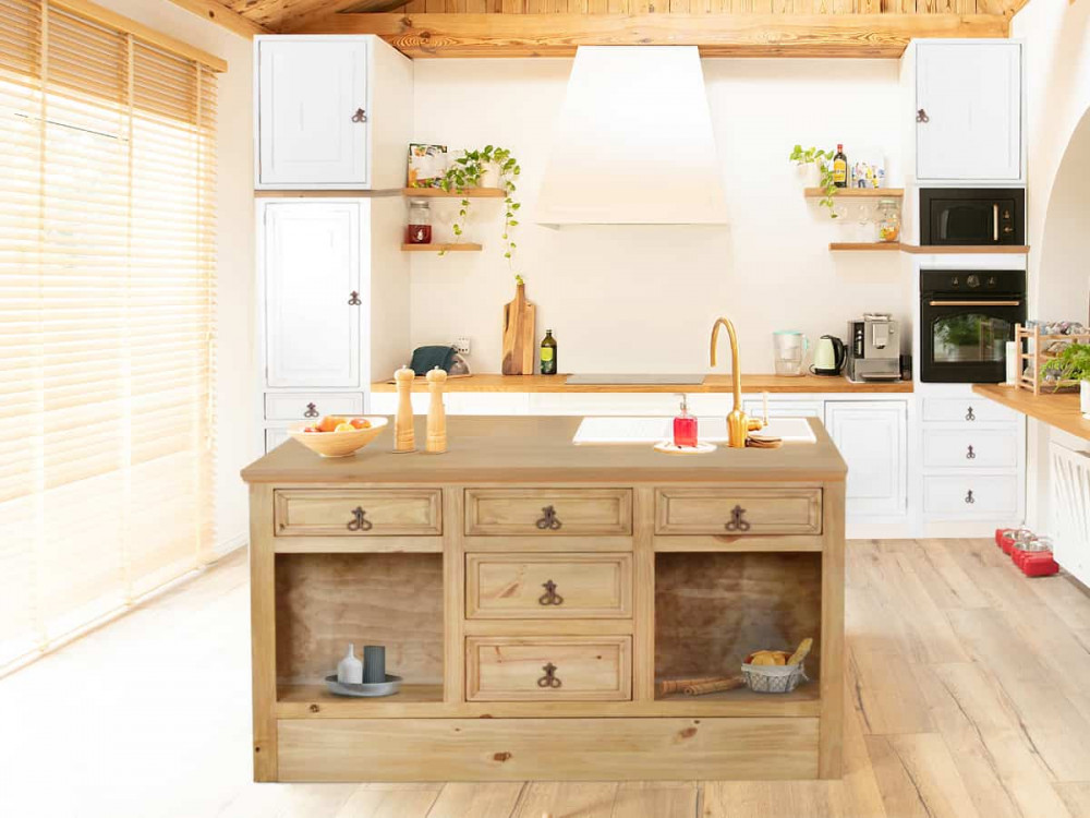 Küchenmodul Mexico Möbel Landhaus Pinie Honig