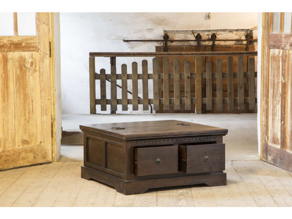 Truhentisch Colombo Kolonialstil Akazie Walnuss