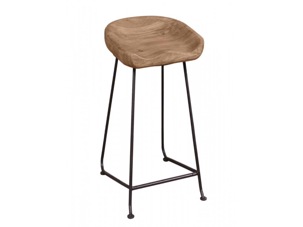 Barhocker  Modern Massivholz Metall Akazie Akazie natur