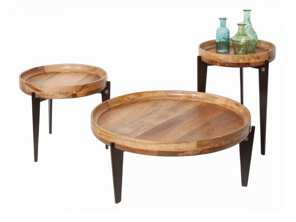 Beistelltisch Tom Tailor Modern Massivholz Metall Mango Braun