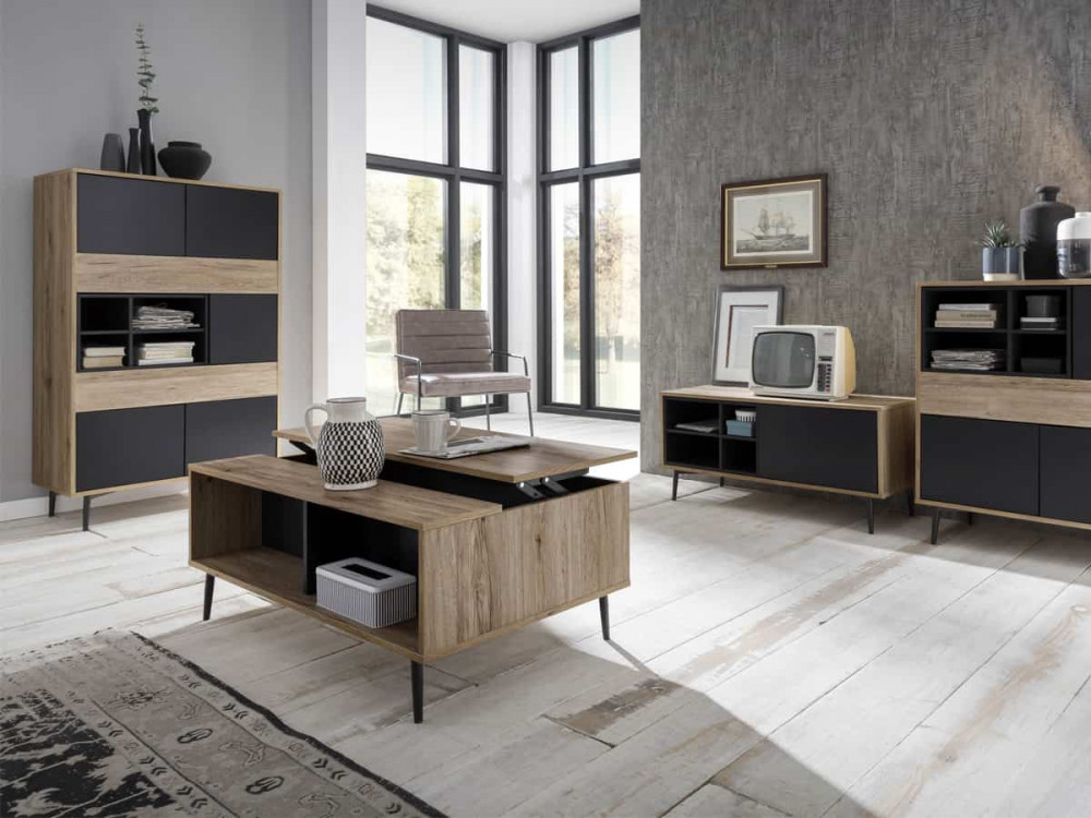 Couchtisch Benton Modern MDF Metall Braun