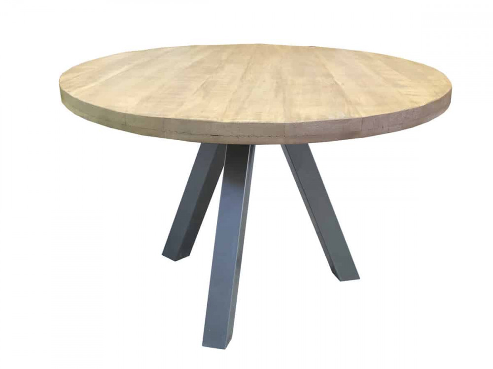 Esstisch  Modern Massivholz Metall Mango Hellbraun