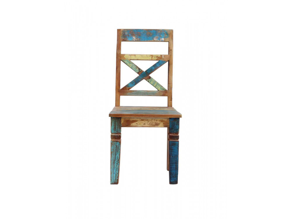 Esszimmerstuhl  Shabby Chic Massivholz Recycletes Holz Braun