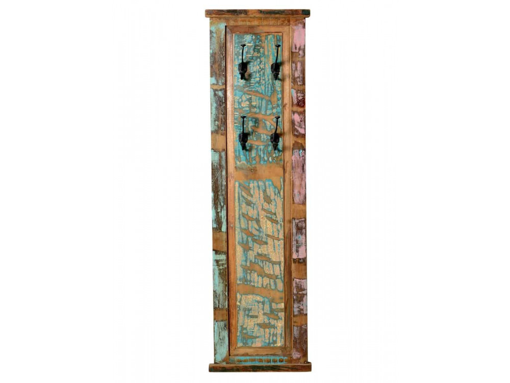 Garderobenhaken  Shabby Chic Massivholz Metall Recycletes Holz Braun