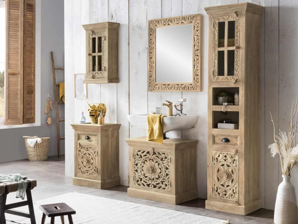 Hängeschrank  Modern Massivholz Mango Natur