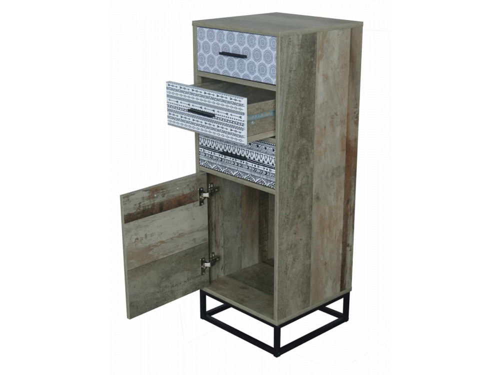 Highboard Benton Modern MDF Metall Braun