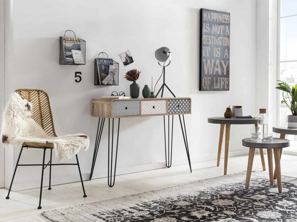 Konsole Benton Modern MDF Metall Braun