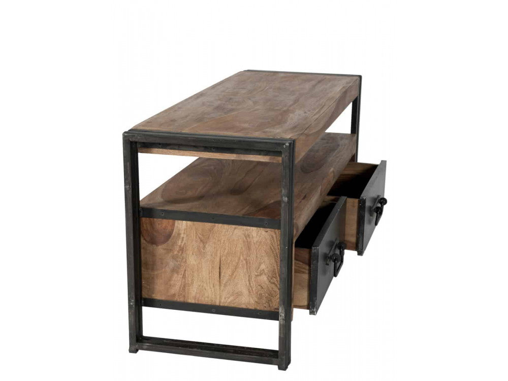 Lowboard Madras Modern Massivholz Metall Akazie Braun