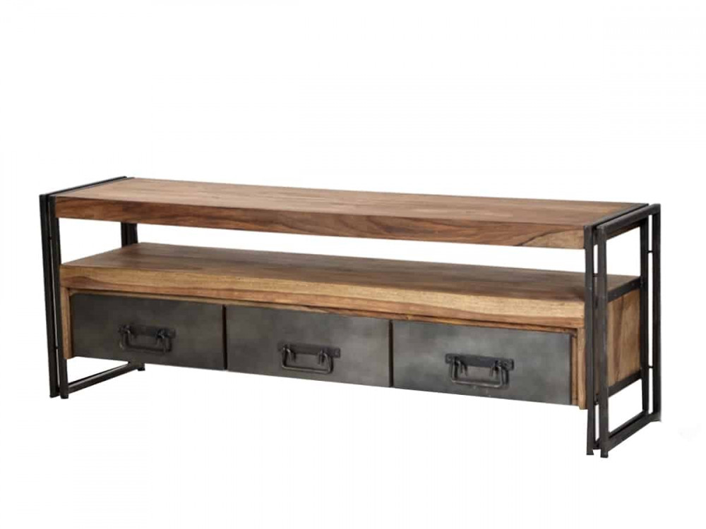 Lowboard Madras Modern Massivholz Metall Akazie Braun