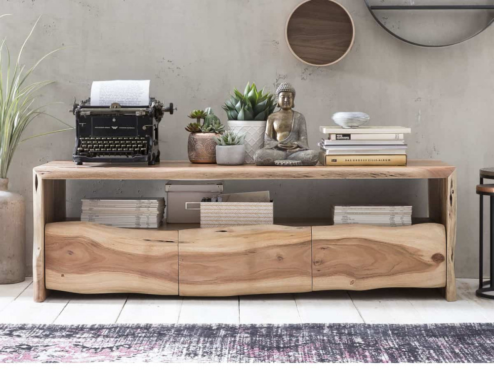 Lowboard  Modern Massivholz Akazie Akazie natur