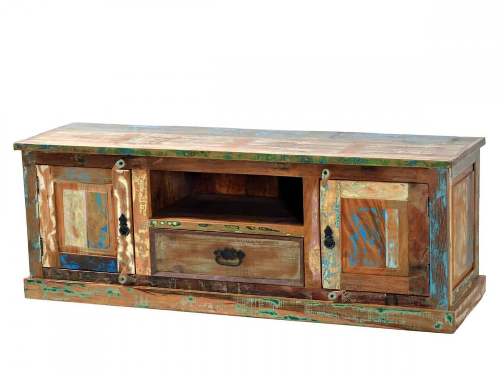 Lowboard  Shabby Chic Massivholz Recycletes Holz Braun