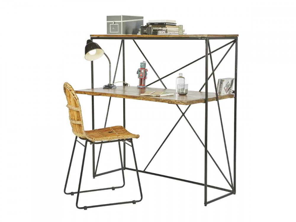 Schreibtisch Tom Tailor Modern Massivholz Metall Mango Braun