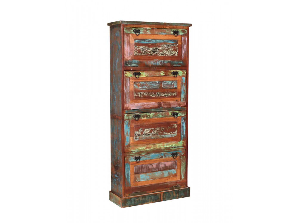 Schuhschrank Seaside Shabby Chic Recycletes Holz Braun