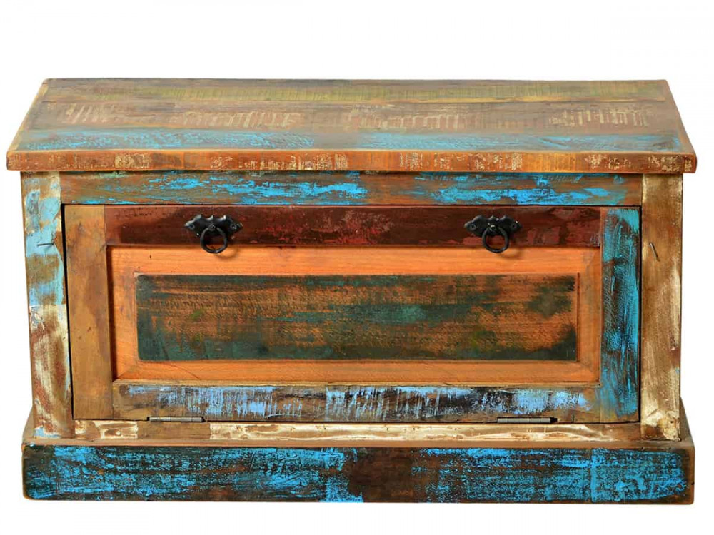 Schuhschrank  Shabby Chic Massivholz Metall Recycletes Holz Braun