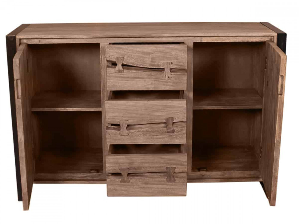 Sideboard  Modern Massivholz Metall Akazie Akazie natur