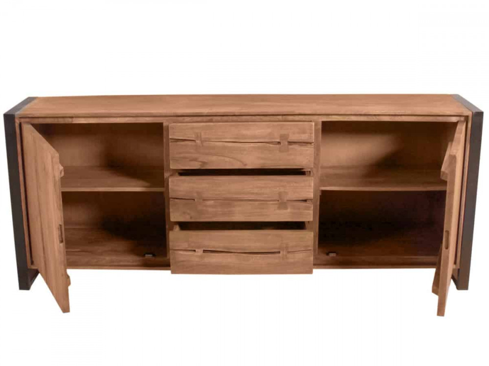 Sideboard  Modern Massivholz Metall Akazie Akazie natur