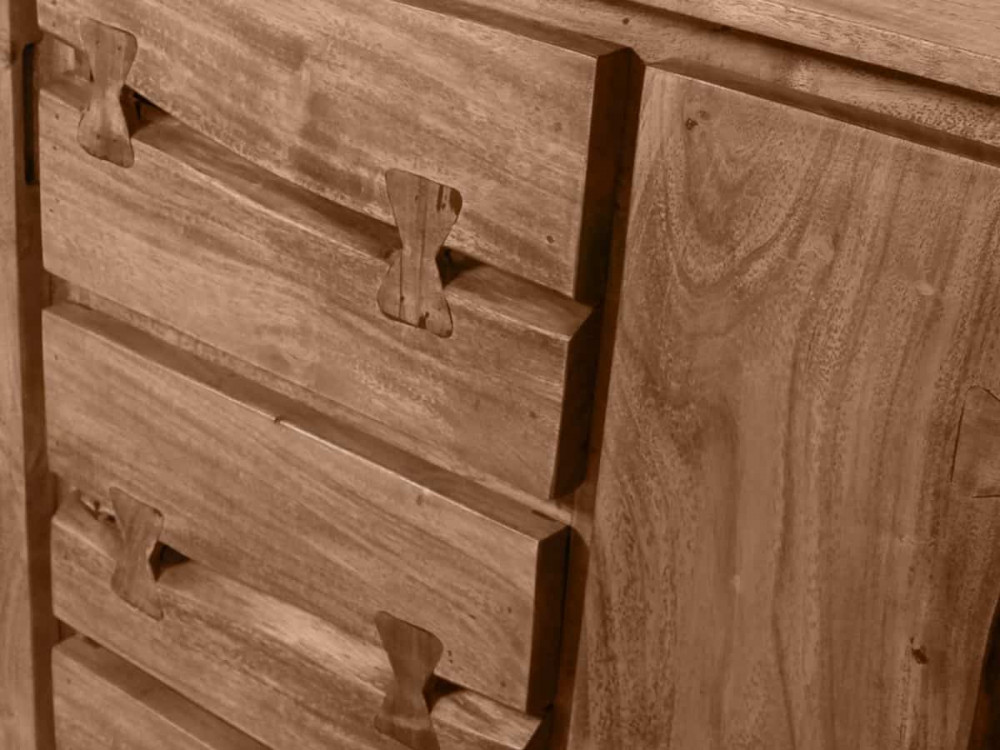 Sideboard  Modern Massivholz Metall Akazie Akazie natur