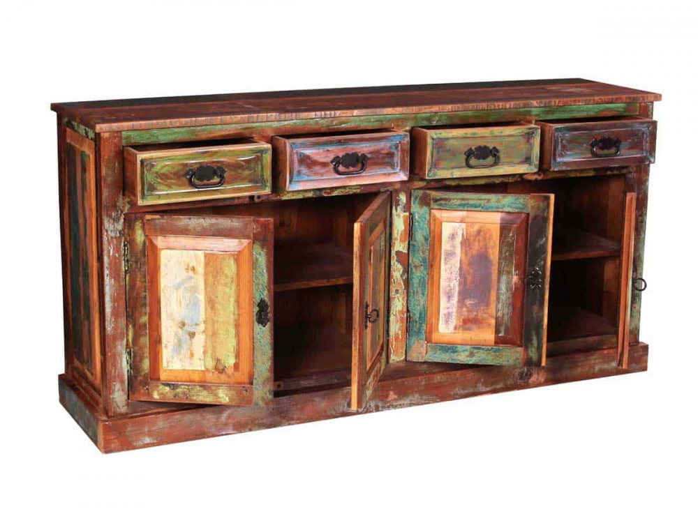 Sideboard  Shabby Chic Massivholz Recycletes Holz Braun