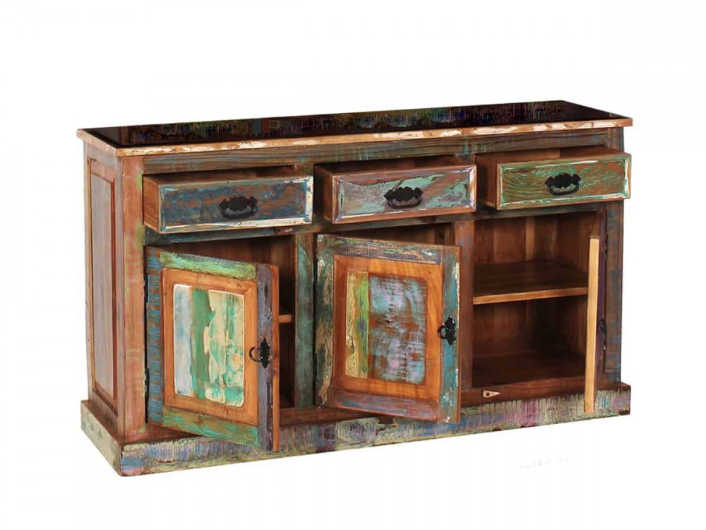 Sideboard  Shabby Chic Massivholz Recycletes Holz Braun