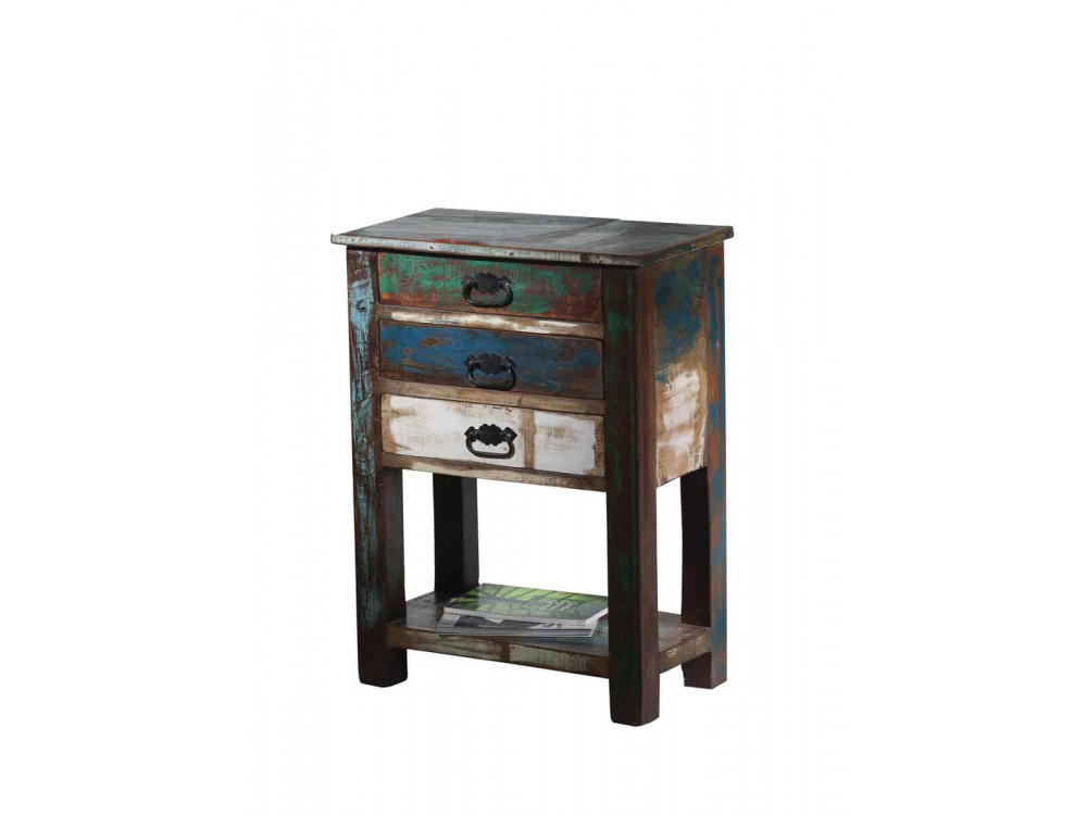 Telefontisch  Shabby Chic Massivholz Recycletes Holz Braun