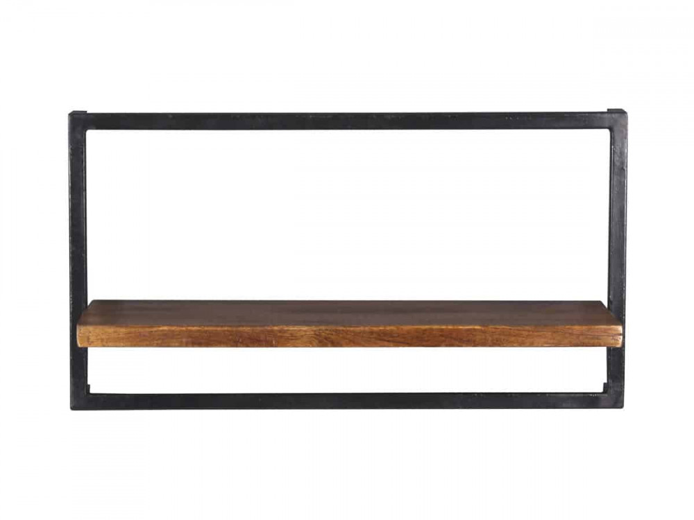 Wandregal Madras Modern Massivholz Metall Akazie Braun