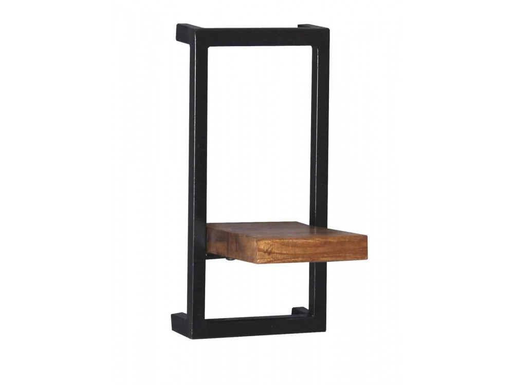 Wandregal Madras Modern Massivholz Metall Akazie Braun