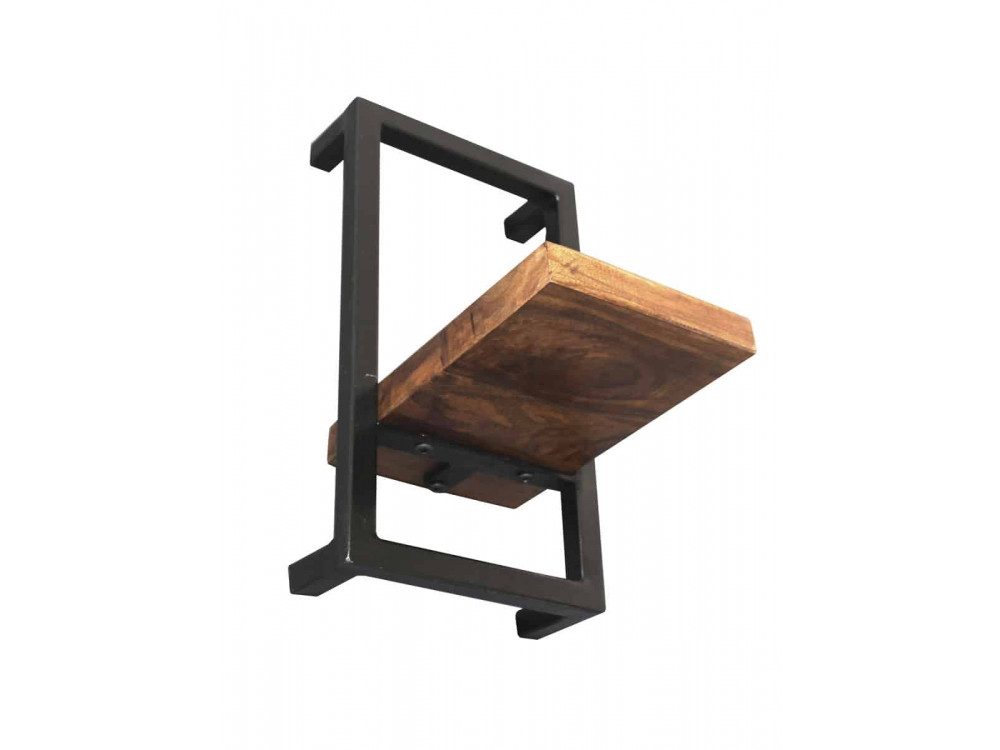 Wandregal Madras Modern Massivholz Metall Akazie Braun