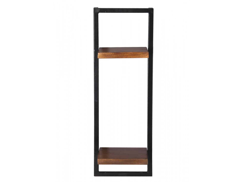 Wandregal Madras Modern Massivholz Metall Mango Braun