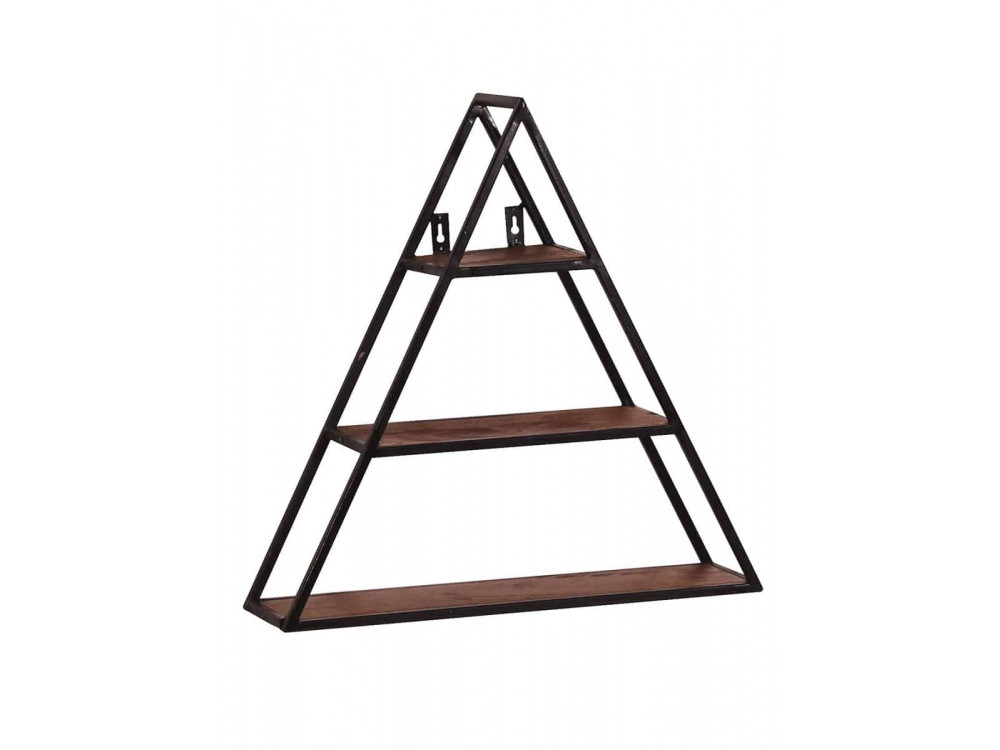 Wandregal Madras Modern Massivholz Metall Mango Braun