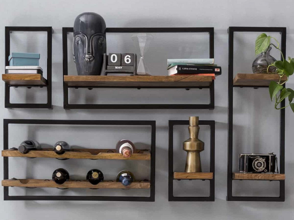 Weinregal Madras Modern Mango Braun