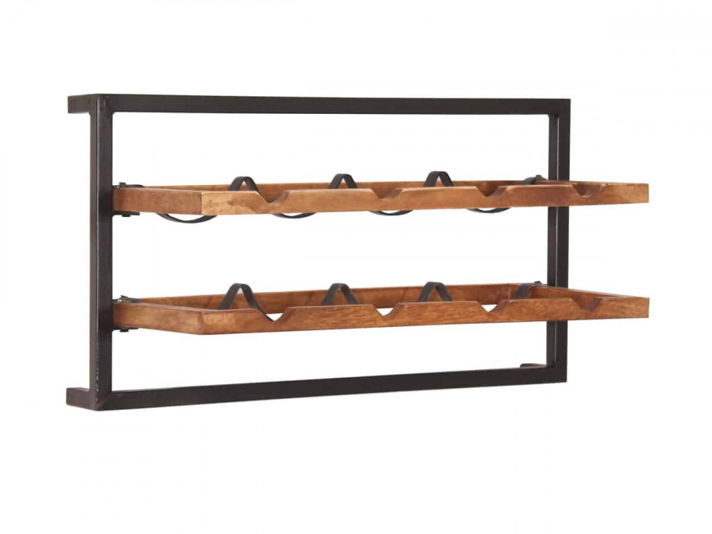 Weinregal Madras Modern Massivholz Metall Mango Braun
