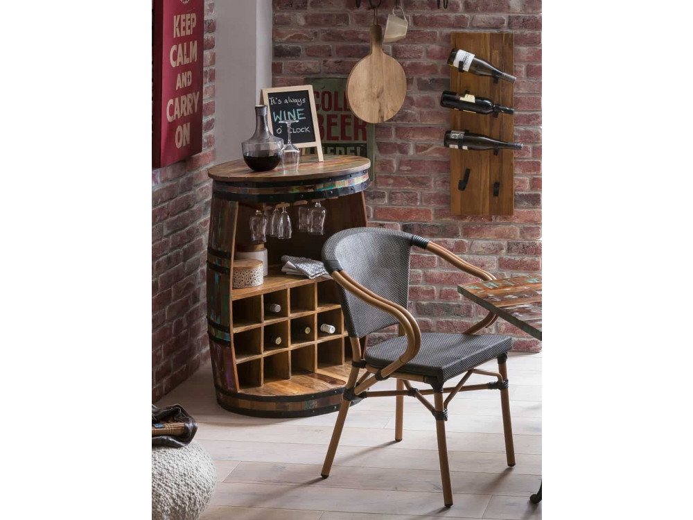 Weinregal Madras Modern Massivholz Metall Mango Braun