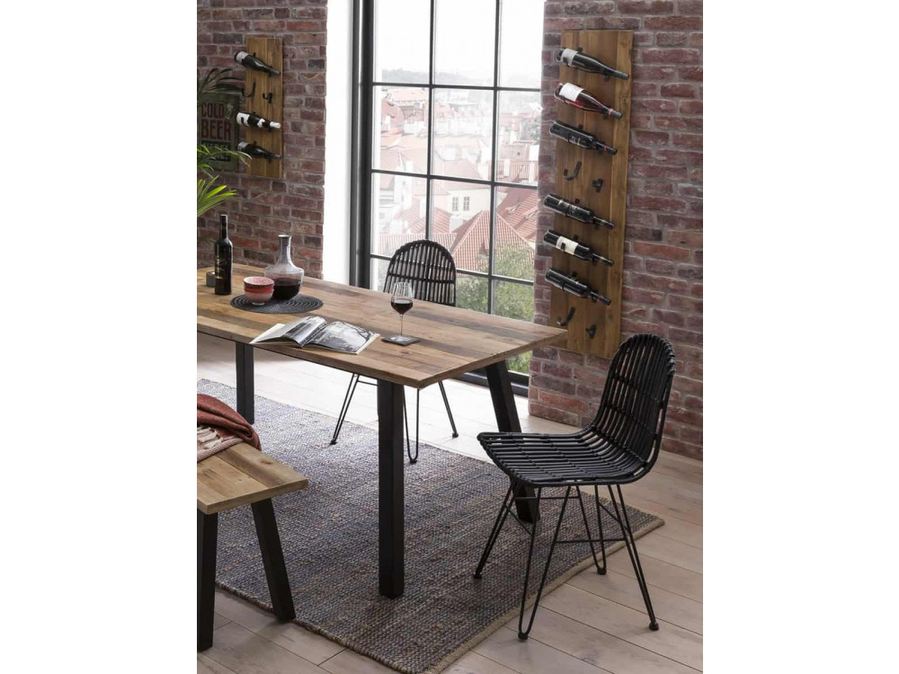 Weinregal Madras Modern Massivholz Metall Mango Braun