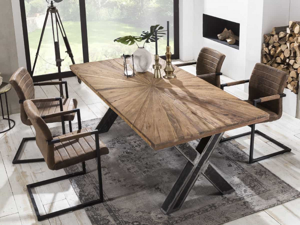 Esstisch Vanaja Modern Teak Dunkelbraun
