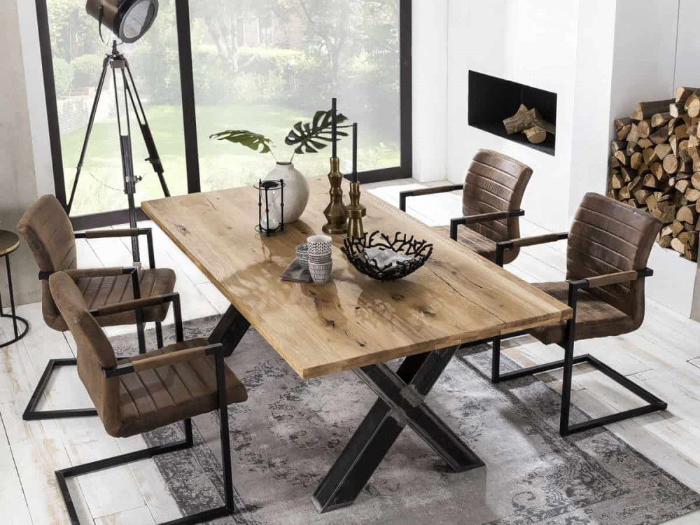 Esstisch Vanaja Modern Wildeiche Hellbraun