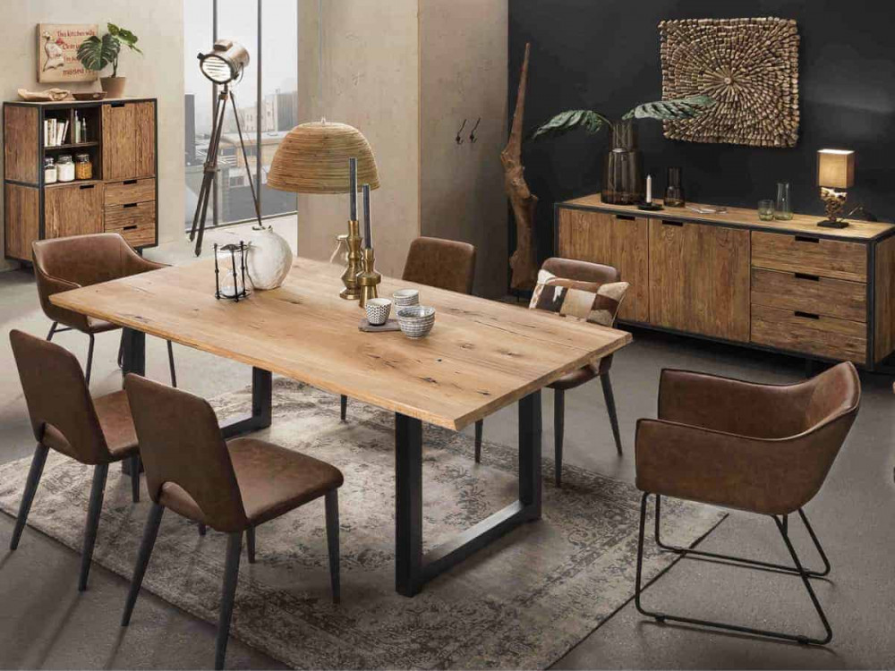 Esstisch Vanaja Modern Wildeiche Hellbraun