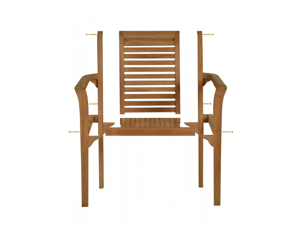 Gartenstuhl  Gartenmöbel Outdoor Modern Teak Honig