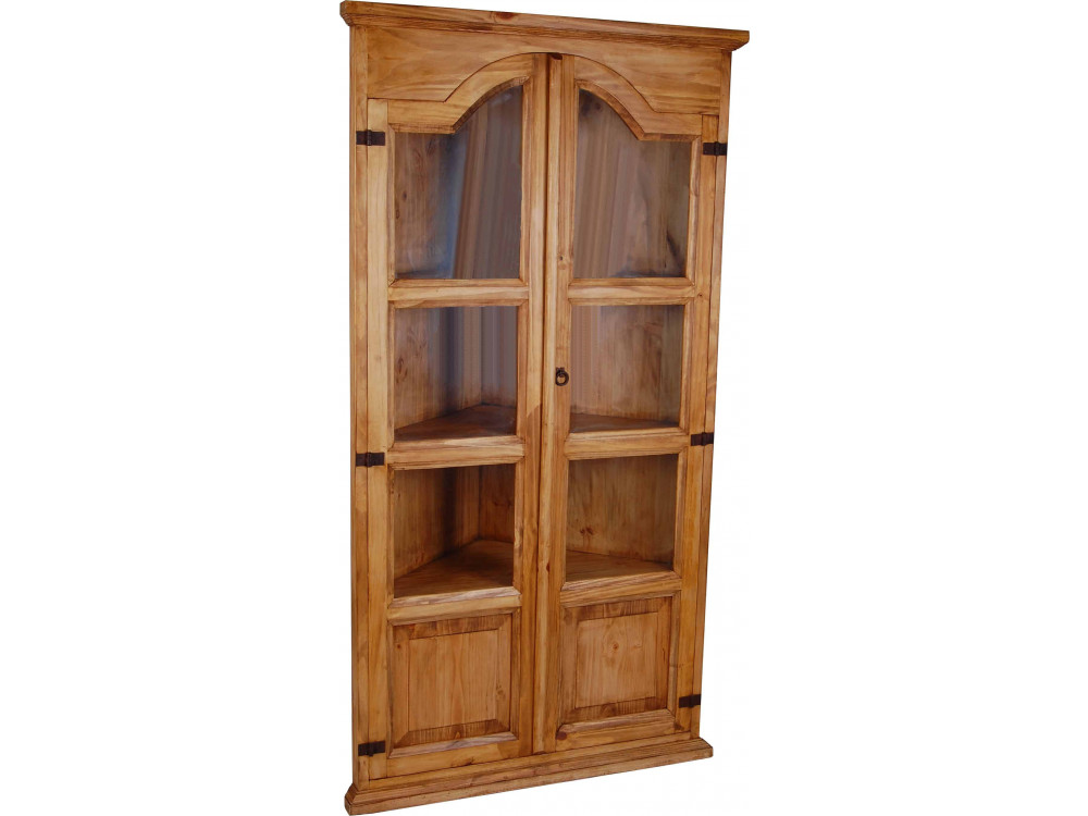 Eckvitrine Mexico Möbel Landhaus Pinie Honig