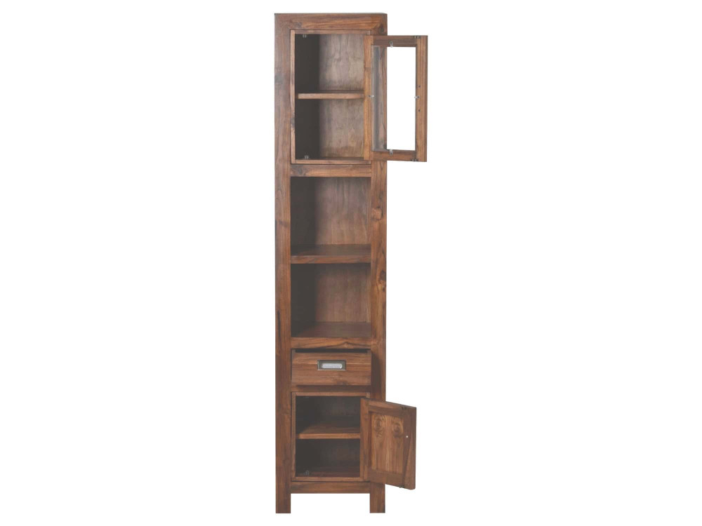 Hochschrank Bhatang Modern Massivholz Teak Braun
