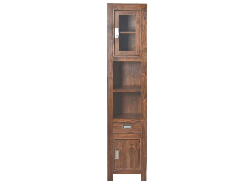 Hochschrank Bhatang Modern Massivholz Teak Braun