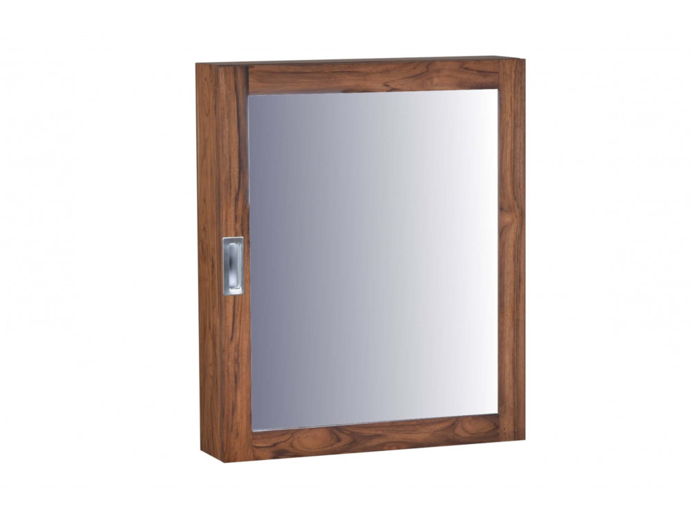 Spiegelschrank Bhatang Modern Glas Massivholz Teak Braun