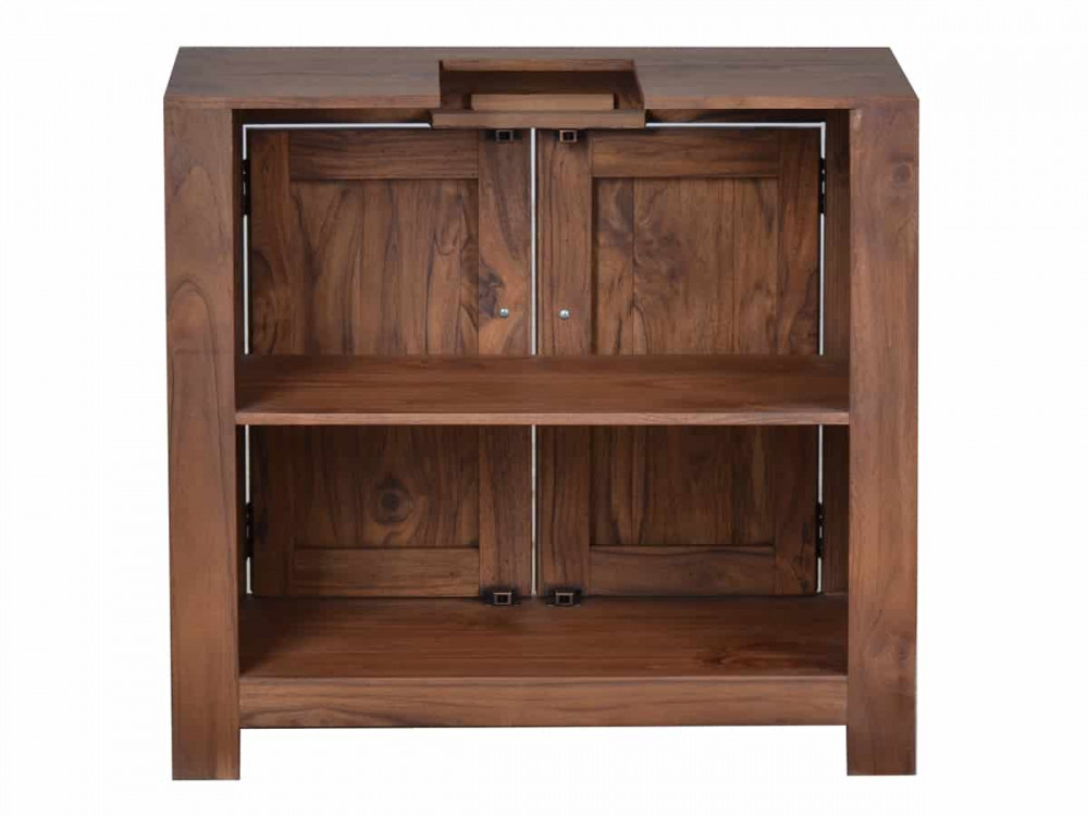Waschbeckenunterschrank Bhatang Modern Teak Braun
