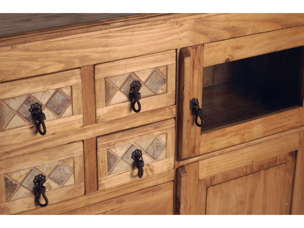 Highboard Mexico Möbel Landhaus Pinie Honig