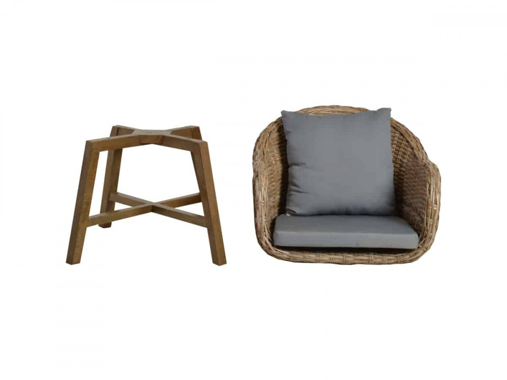 Armlehnstuhl  Modern Mahagoni Kubu-grau