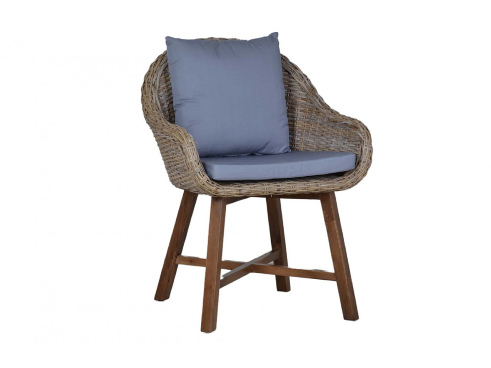 Armlehnstuhl  Modern Mahagoni Kubu-grau