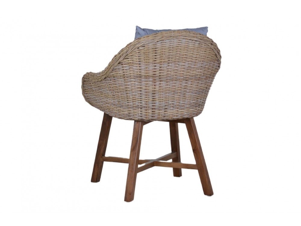 Armlehnstuhl  Modern Mahagoni Kubu-grau