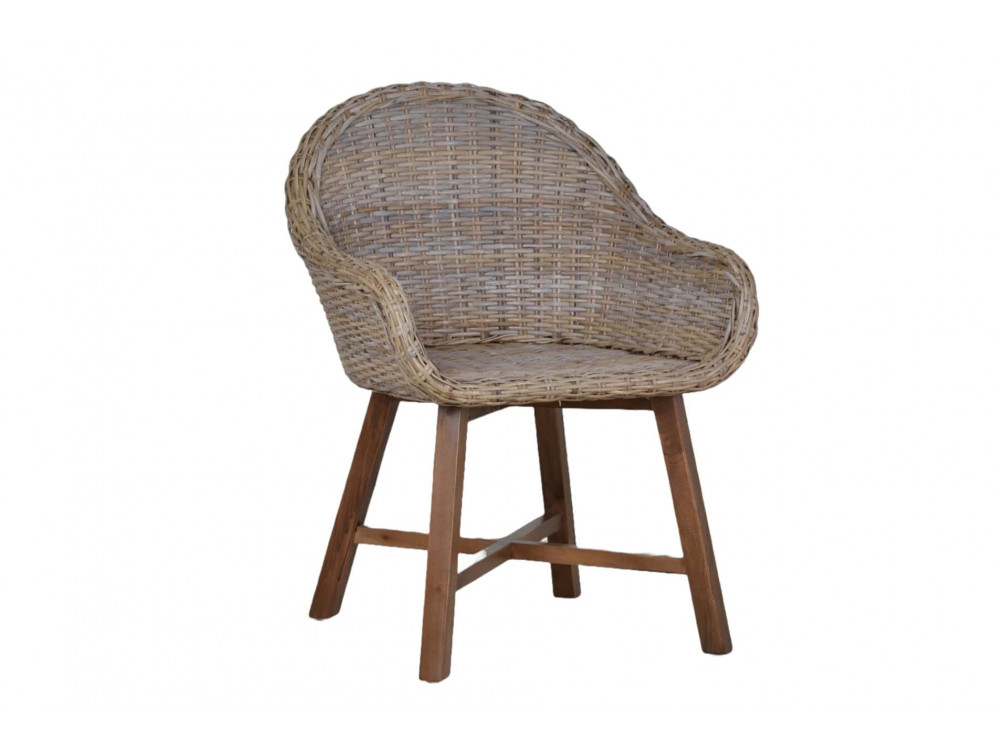 Armlehnstuhl  Modern Mahagoni Kubu-grau