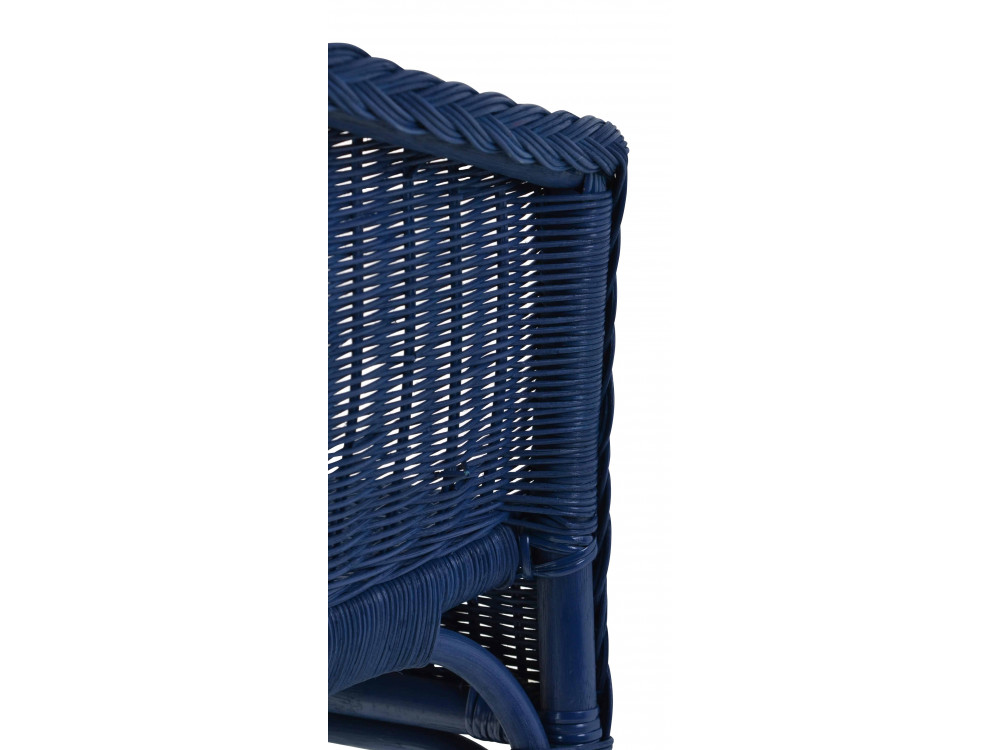 Armlehnstuhl Rattan Landhaus Blau
