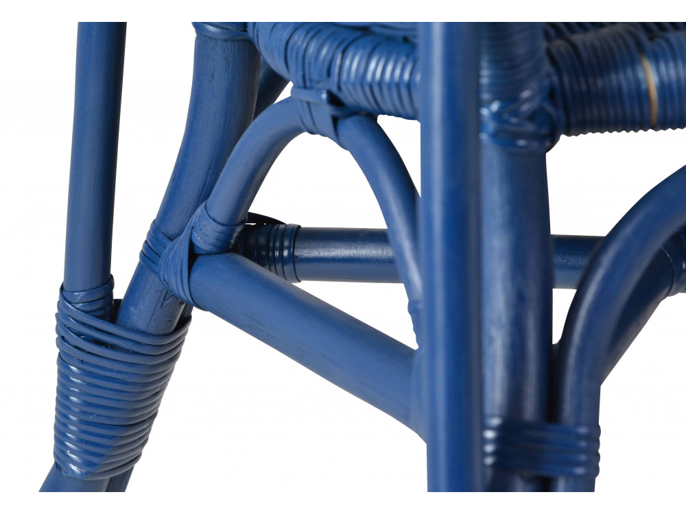 Armlehnstuhl Rattan Landhaus Blau