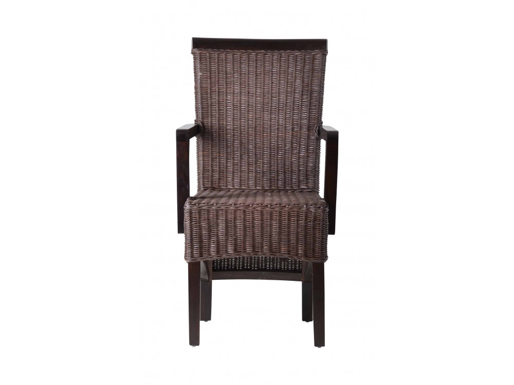 Armlehnstuhl Rattan Modern Mahagoni Braun